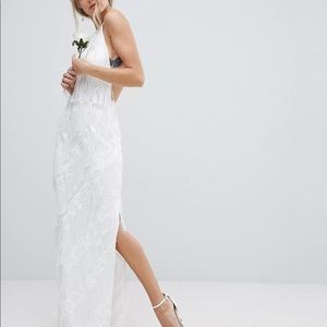 ASOS EDITION Wedding Tiered Multi Fringe Maxi